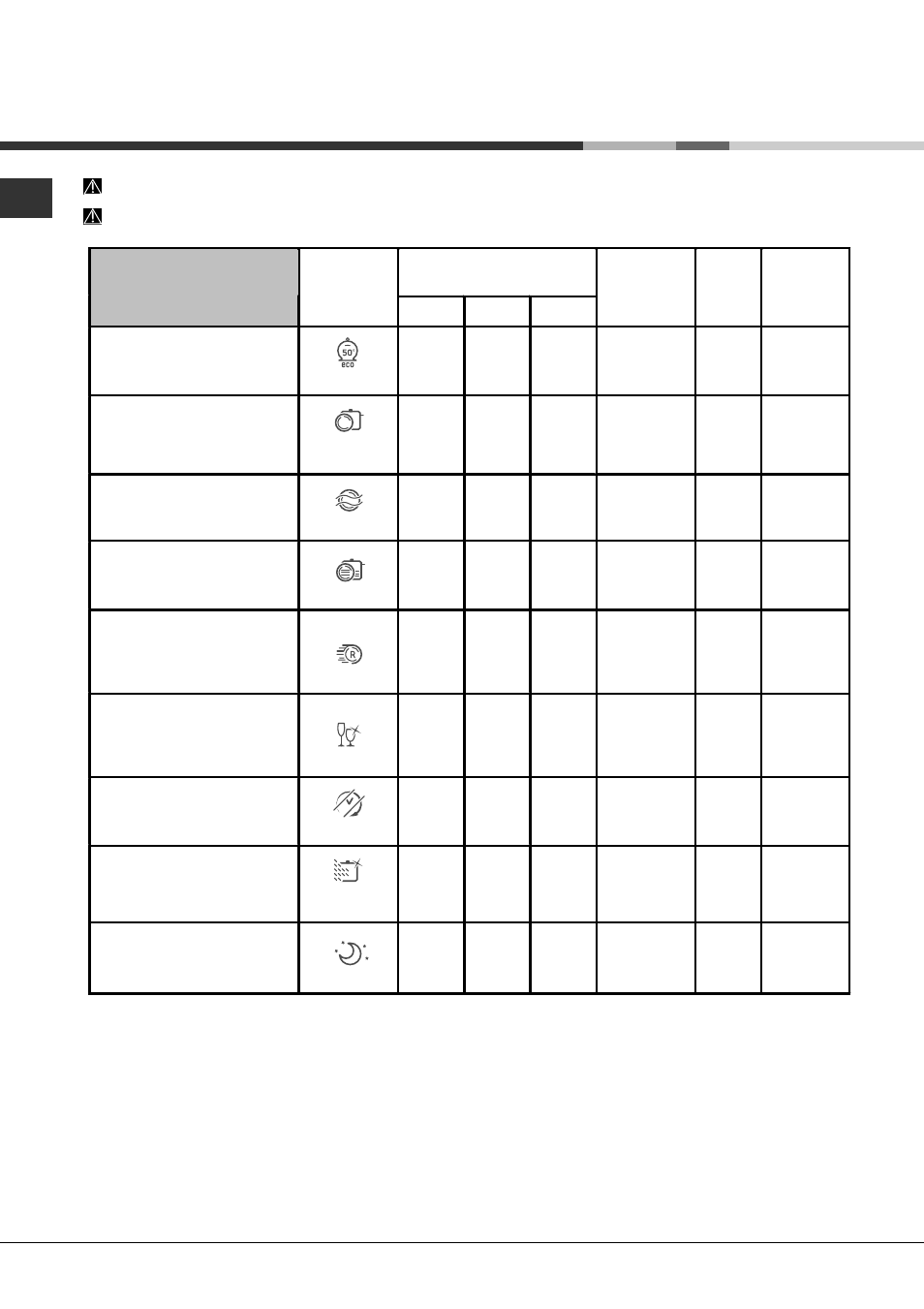 Programmi | Hotpoint Ariston LST 329 AX-HA User Manual | Page 8 / 84