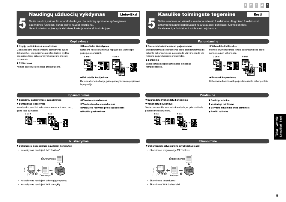 Naudingų užduočių vykdymas, Kasulike toimingute tegemine | Canon i-SENSYS MF3010 User Manual | Page 45 / 204