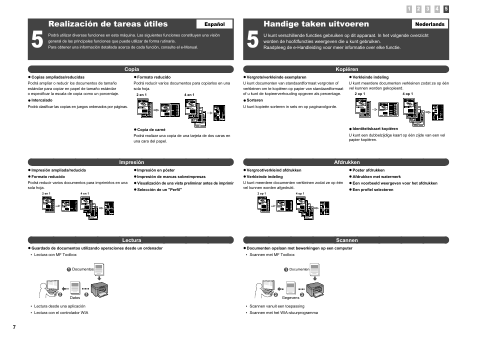 Realización de tareas útiles, Handige taken uitvoeren | Canon i-SENSYS MF3010 User Manual | Page 60 / 204