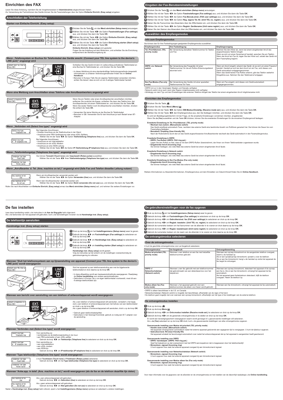 De fax instellen, Einrichten des fax | Canon PIXMA MX535 User Manual | Page 3 / 4