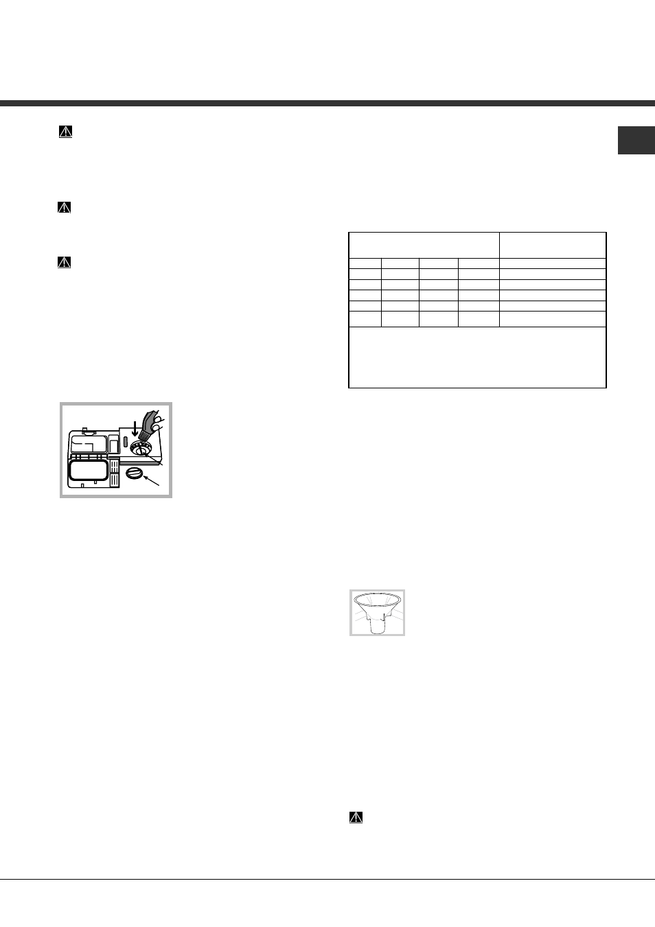Rinse aid and refined salt, Measuring out the rinse aid, Measuring out the refined salt | Hotpoint Ariston LFTA+ H204 HX User Manual | Page 21 / 84