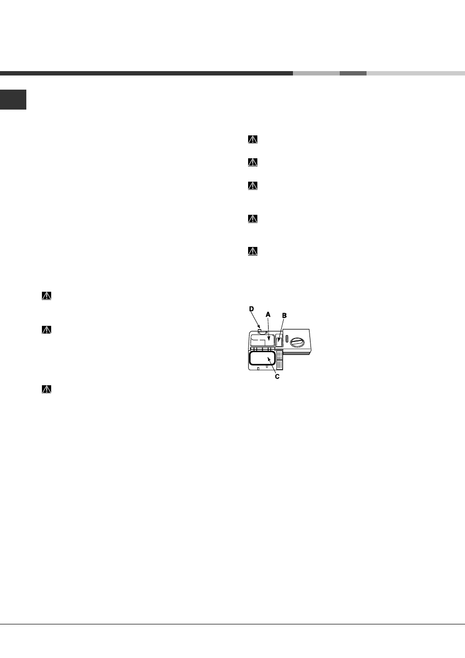 Start und inbetriebnahme, Starten des geschirrspülers, Einfüllen des spülmittels | Hotpoint Ariston LFTA+ H204 HX User Manual | Page 42 / 84