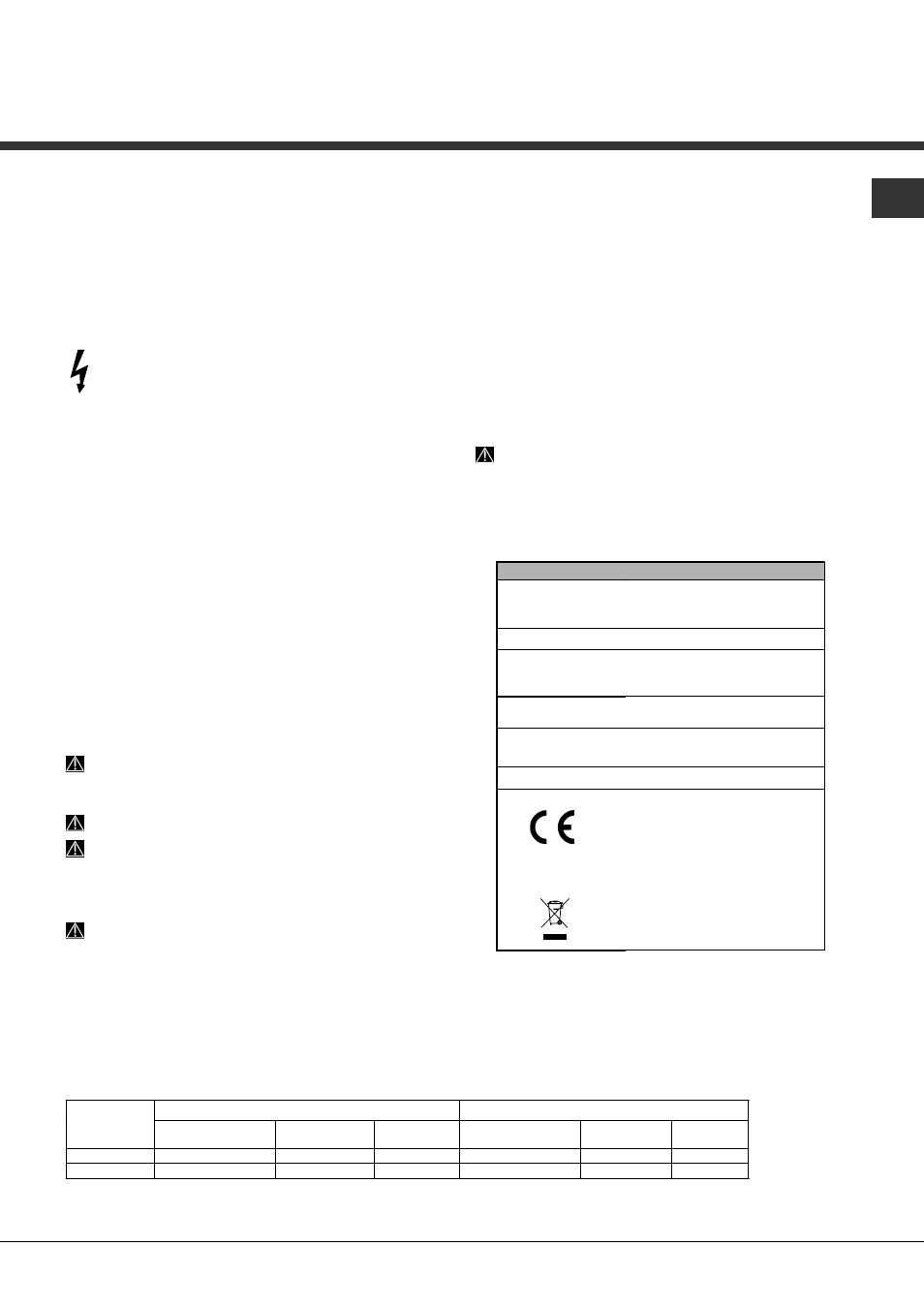 Avvertenze per il primo lavaggio | Hotpoint Ariston PFK 7M4B User Manual | Page 3 / 84