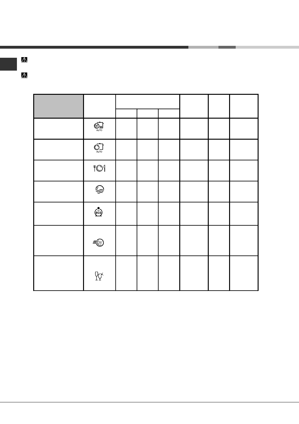 Programmi | Hotpoint Ariston PFK 7M4B User Manual | Page 8 / 84