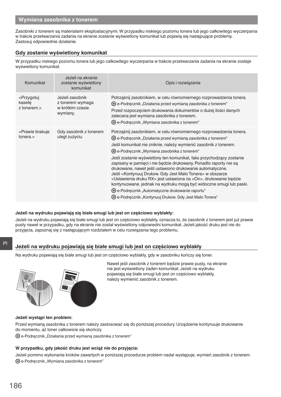 Wymiana zasobnika z tonerem | Canon i-SENSYS MF4870dn User Manual | Page 186 / 292