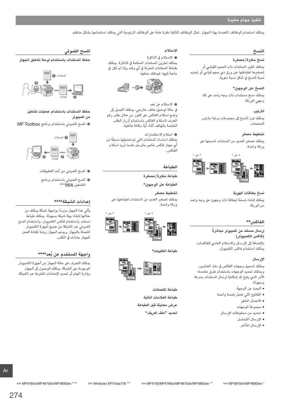 ةديفم ماهم ذيفنت | Canon i-SENSYS MF4870dn User Manual | Page 274 / 292