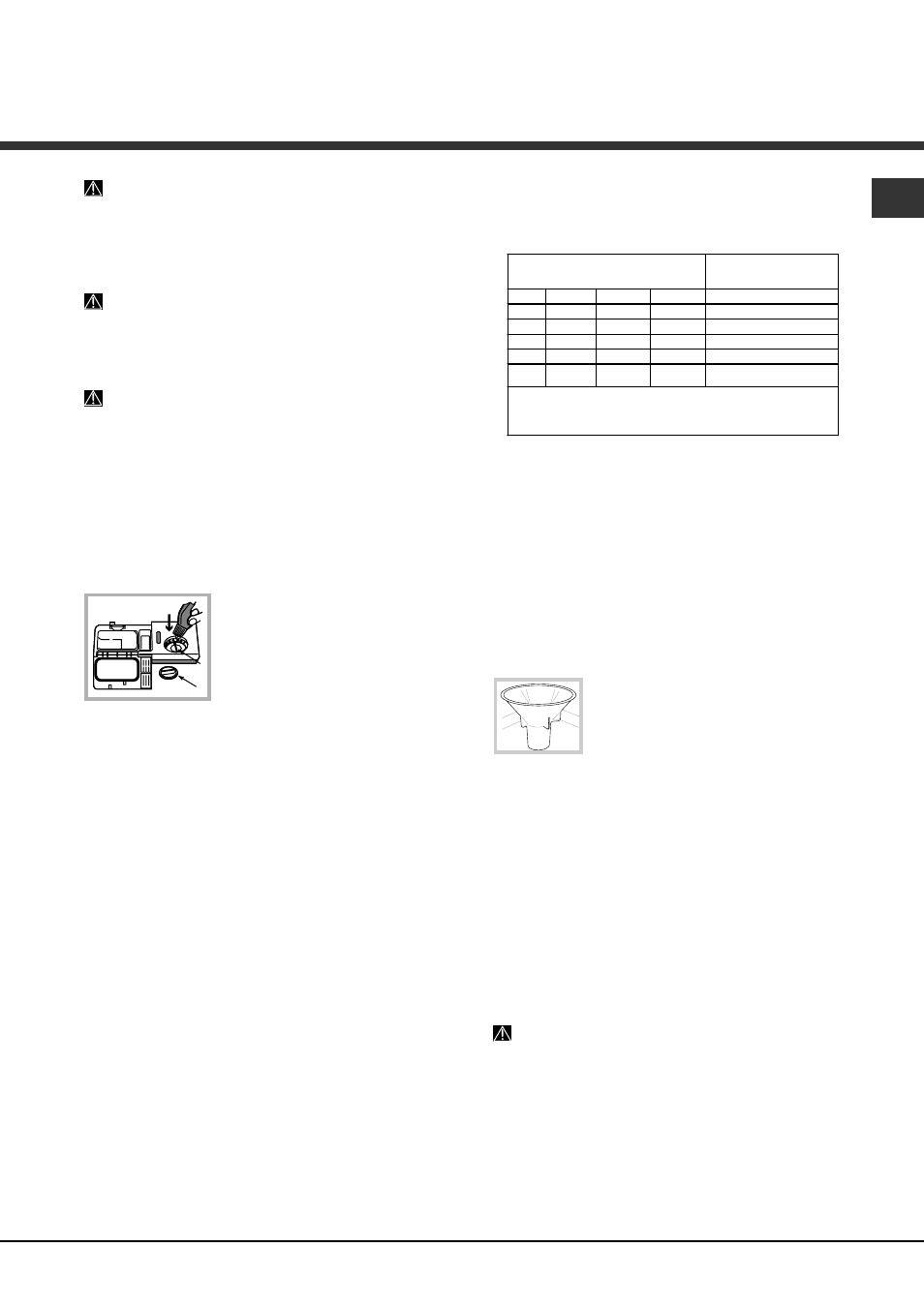 Klarspüler und regeneriersalz, Einfüllen des klarspülers, Einfüllen des regeneriersalzes | Hotpoint Ariston PFT 8H4X User Manual | Page 45 / 84