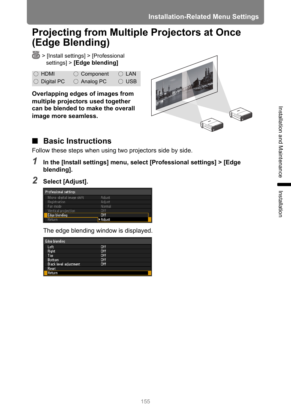 Basic instructions, P155, Projectors | Canon XEED WUX450 User Manual | Page 155 / 308
