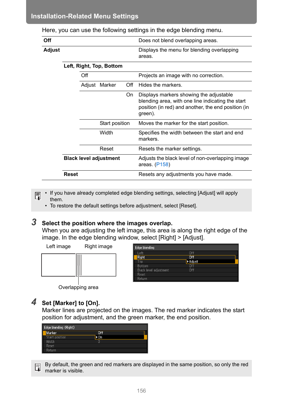 Installation-related menu settings | Canon XEED WUX450 User Manual | Page 156 / 308