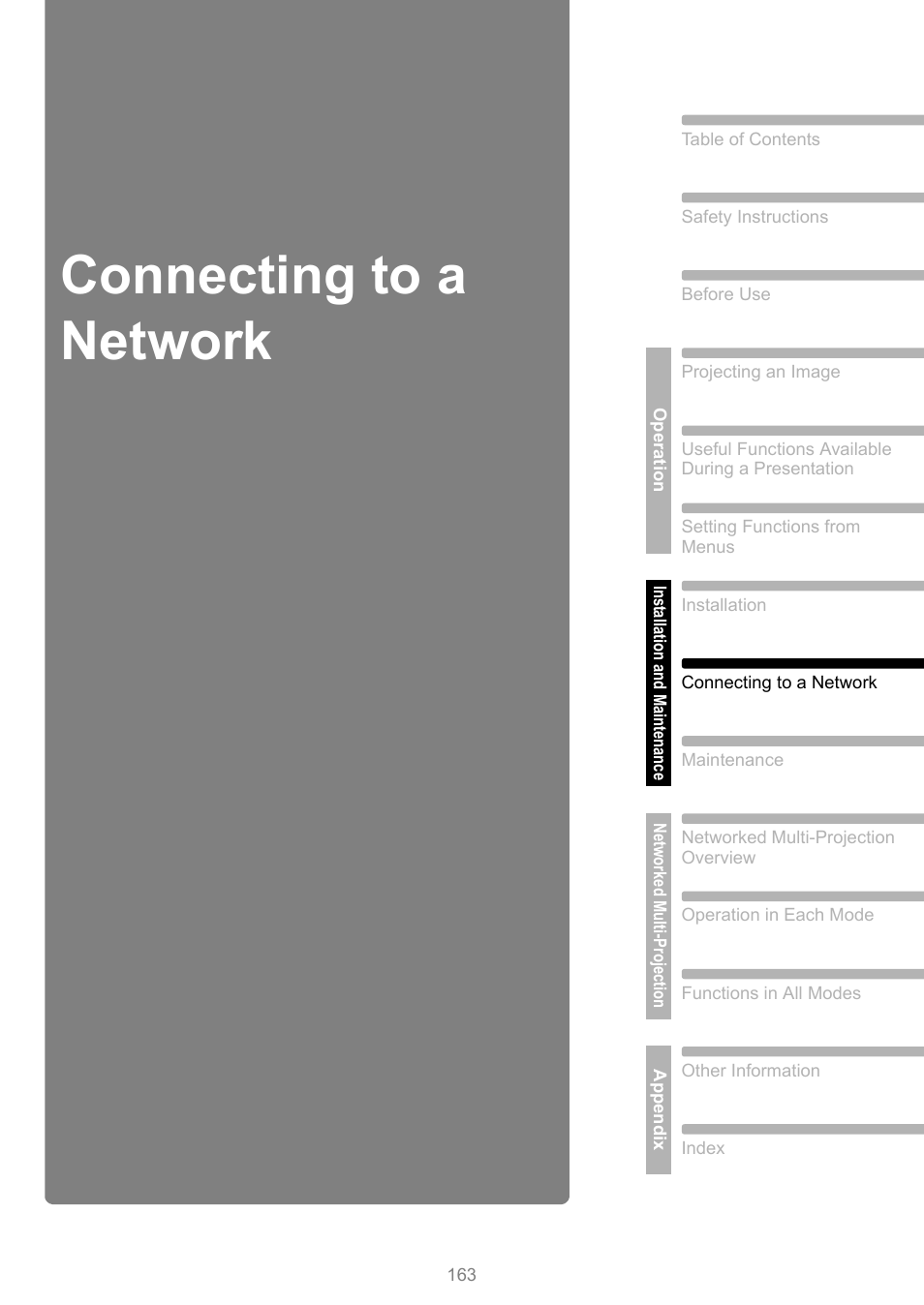 Connecting to a network | Canon XEED WUX450 User Manual | Page 163 / 308