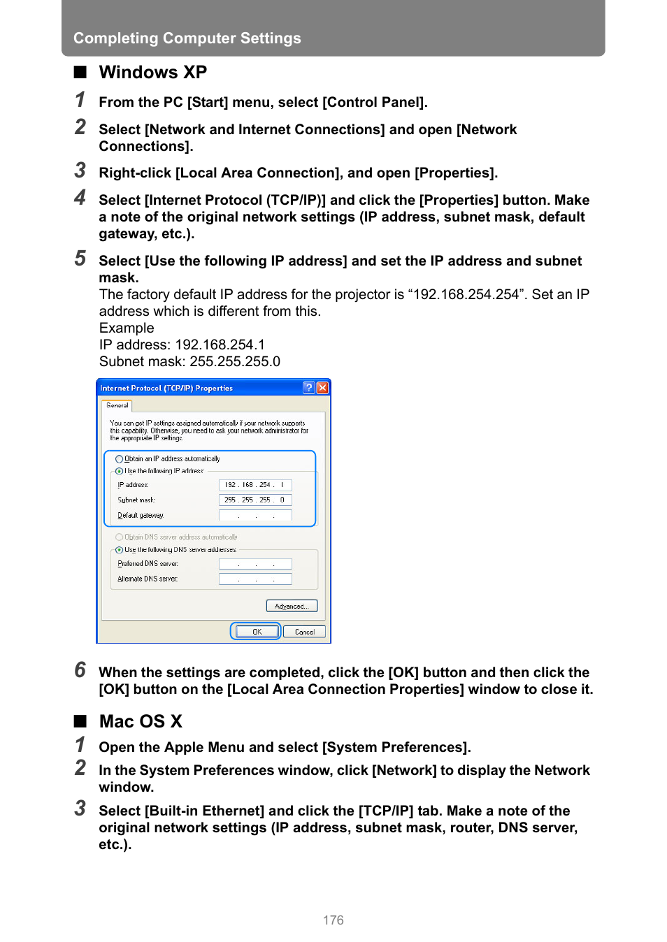 Windows xp, Mac os x | Canon XEED WUX450 User Manual | Page 176 / 308