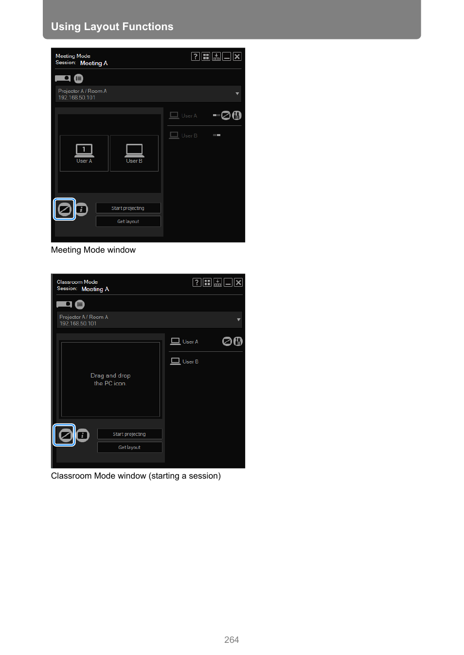 Using layout functions | Canon XEED WUX450 User Manual | Page 264 / 308
