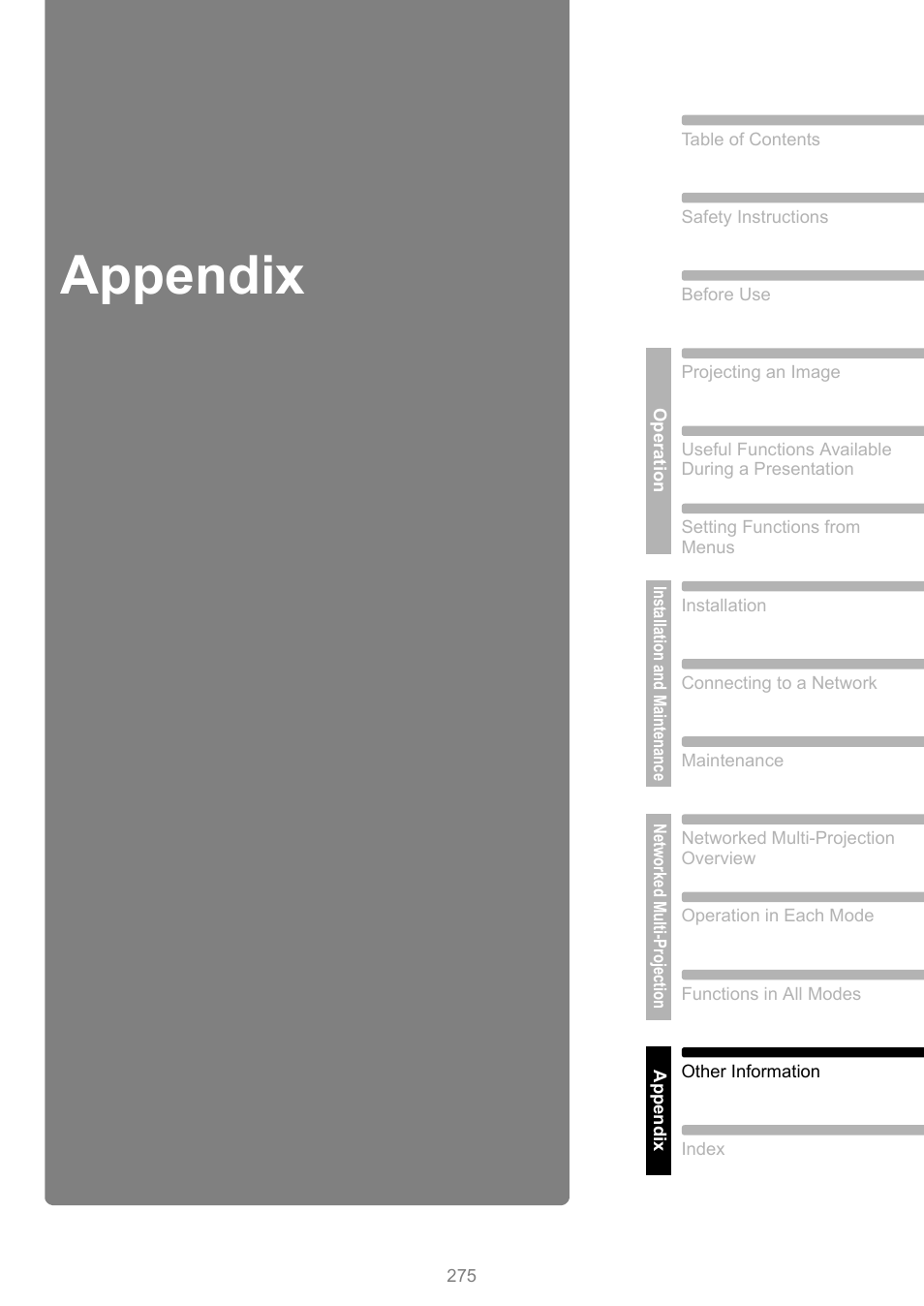Appendix | Canon XEED WUX450 User Manual | Page 275 / 308