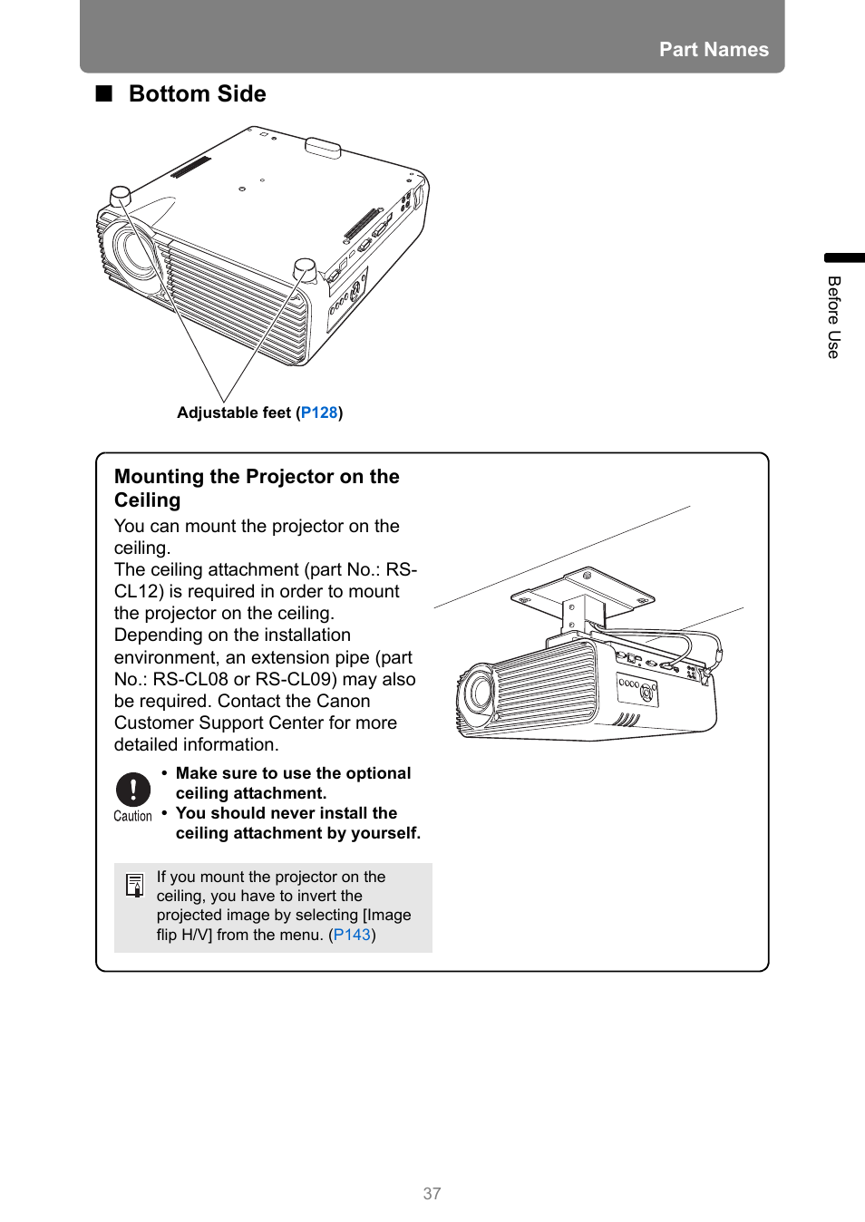 Bottom side | Canon XEED WUX450 User Manual | Page 37 / 308