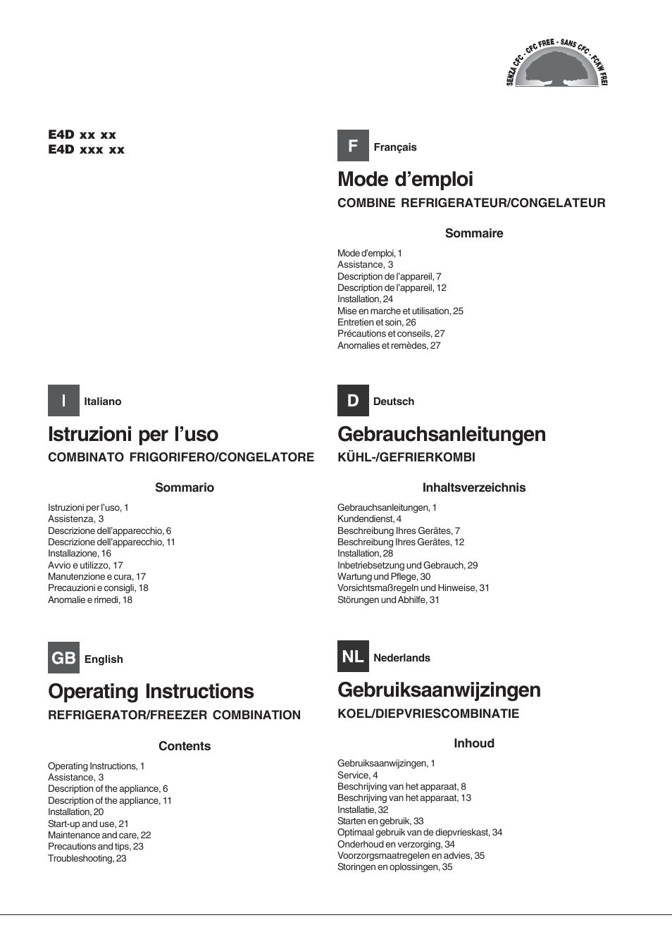 Hotpoint Ariston Combinato Quadrio E4D AAA X C User Manual | 52 pages