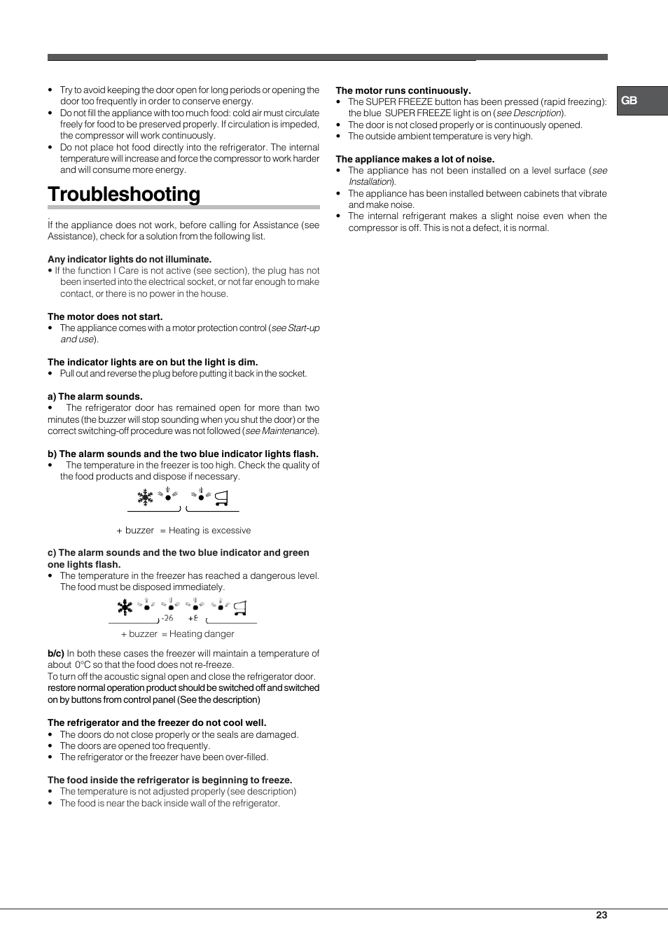 Troubleshooting | Hotpoint Ariston Combinato Quadrio E4D AAA X C User Manual | Page 23 / 52