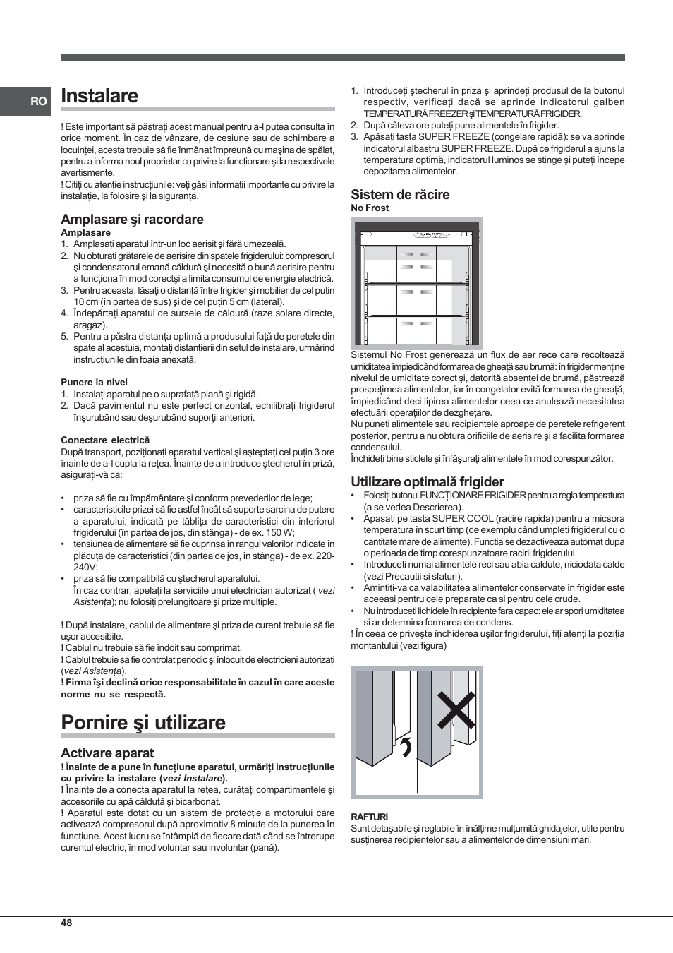 Hotpoint Ariston Combinato Quadrio E4D AAA X C User Manual | Page 48 / 52