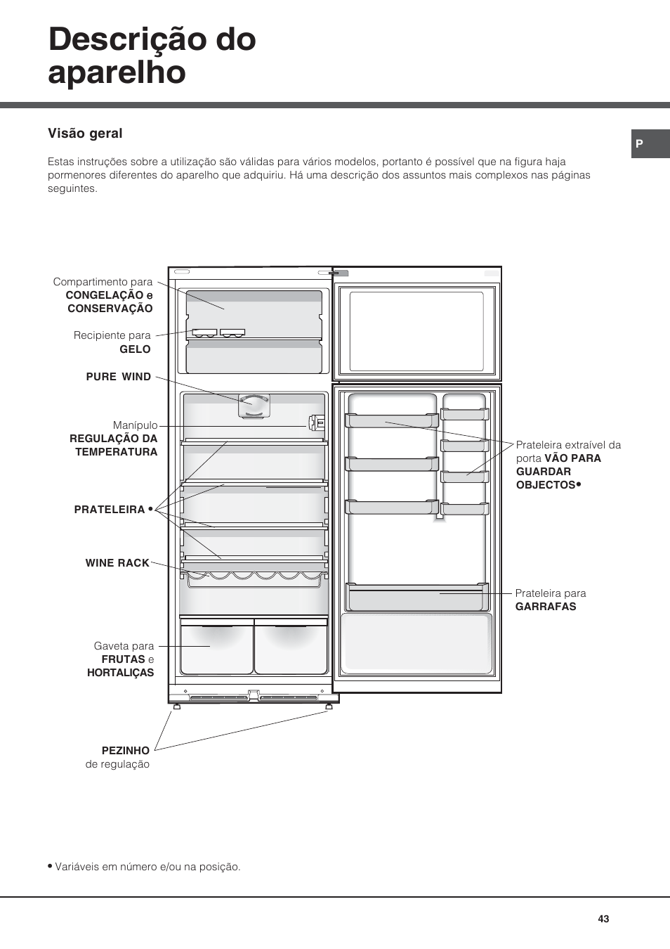 Descrição do aparelho | Hotpoint Ariston Doppia Porta NMTM 192A VWB User Manual | Page 43 / 80