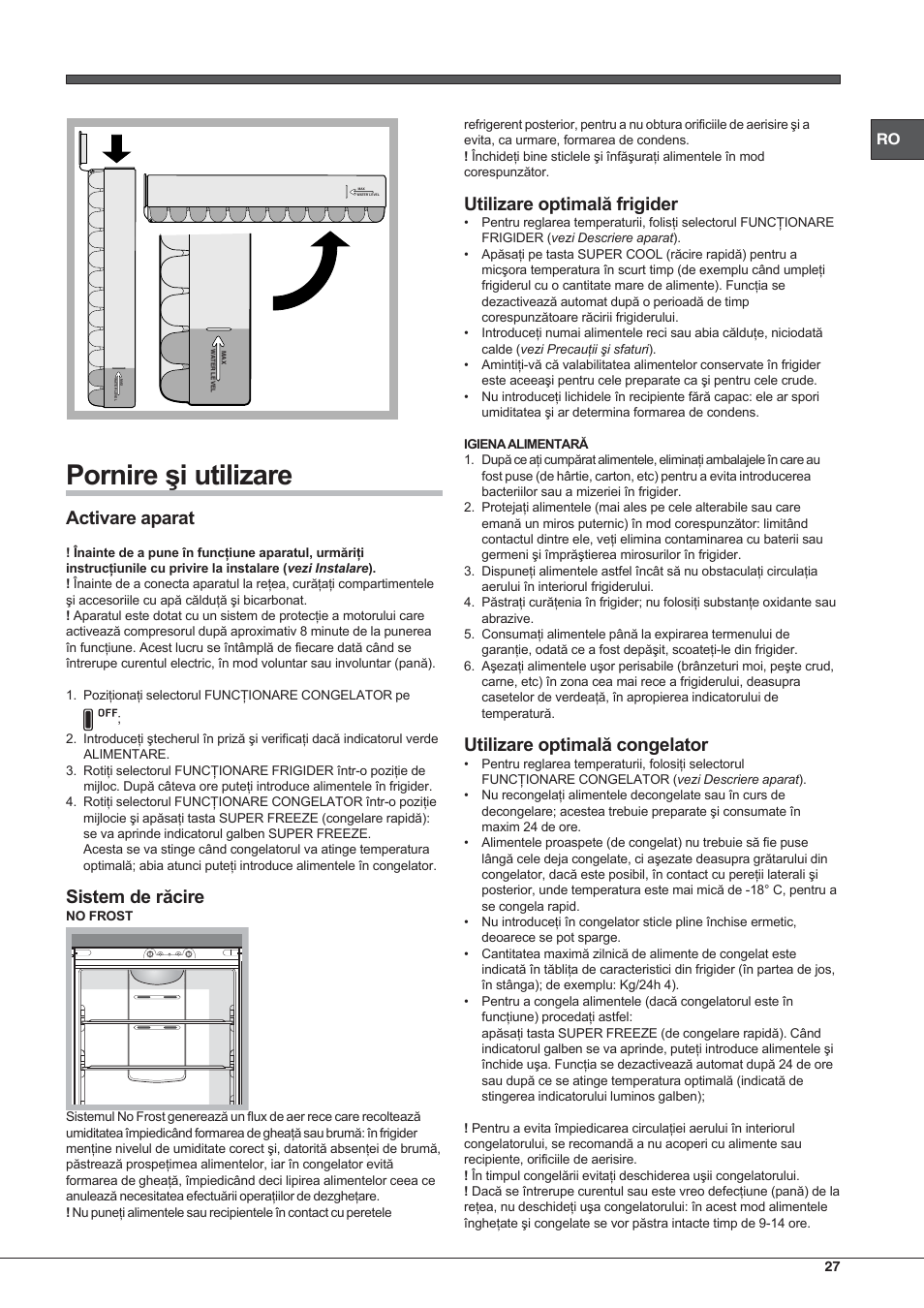 Hotpoint Ariston Combinato NMBL 192A FW User Manual | Page 27 / 48