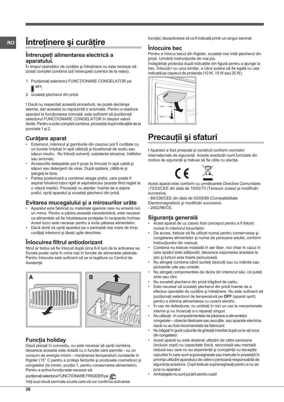 Hotpoint Ariston Combinato NMBL 192A FW User Manual | Page 28 / 48