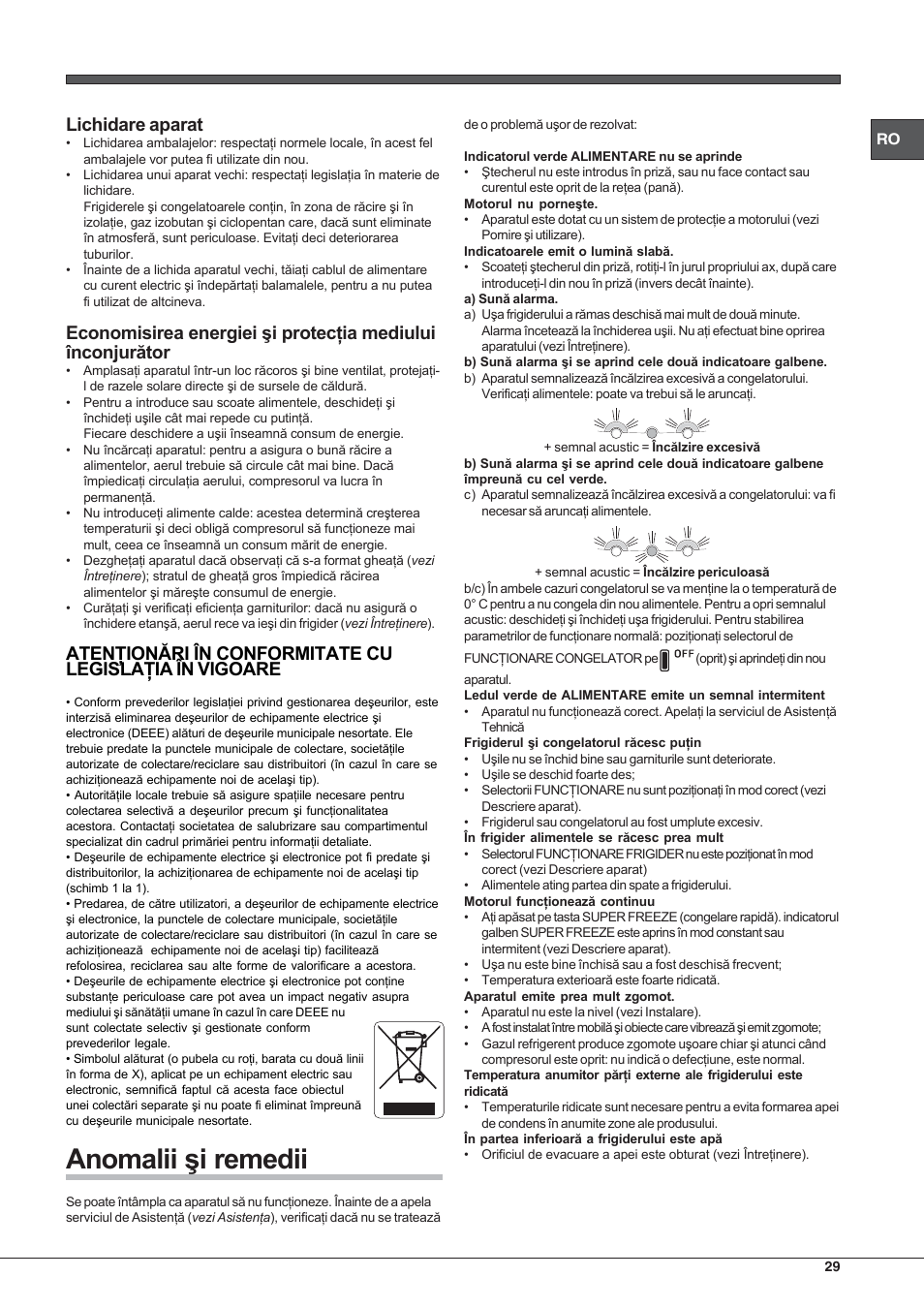 Hotpoint Ariston Combinato NMBL 192A FW User Manual | Page 29 / 48