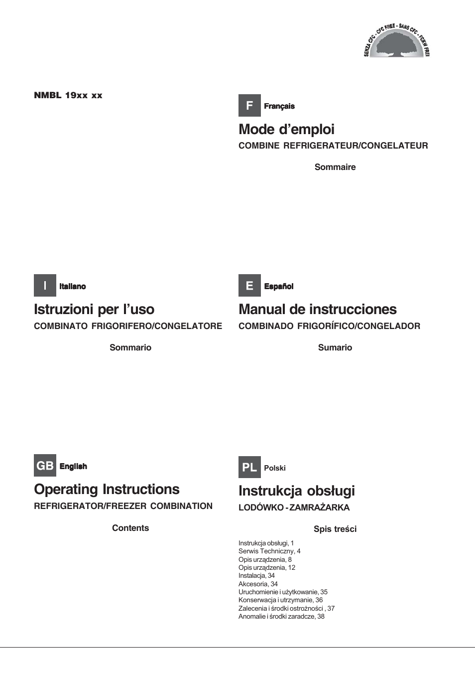 Hotpoint Ariston Combinato NMBL 192A CVW User Manual | 48 pages