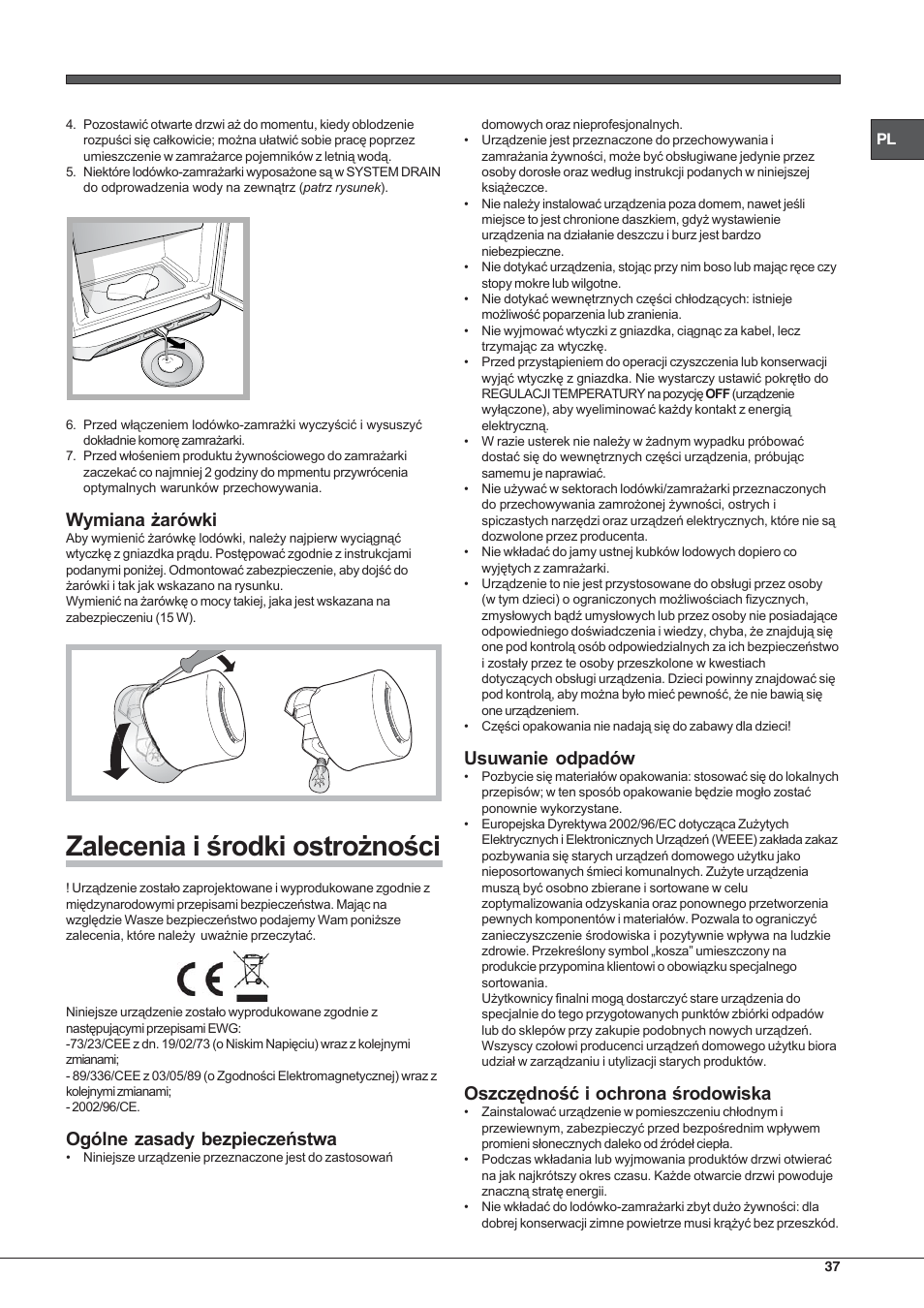 Hotpoint Ariston Combinato NMBL 192A CVW User Manual | Page 37 / 48