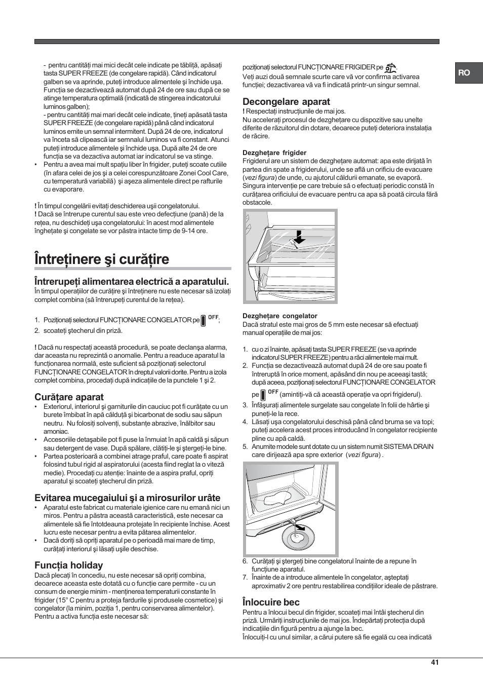 Hotpoint Ariston Combinato NMBL 192A CVW User Manual | Page 41 / 48