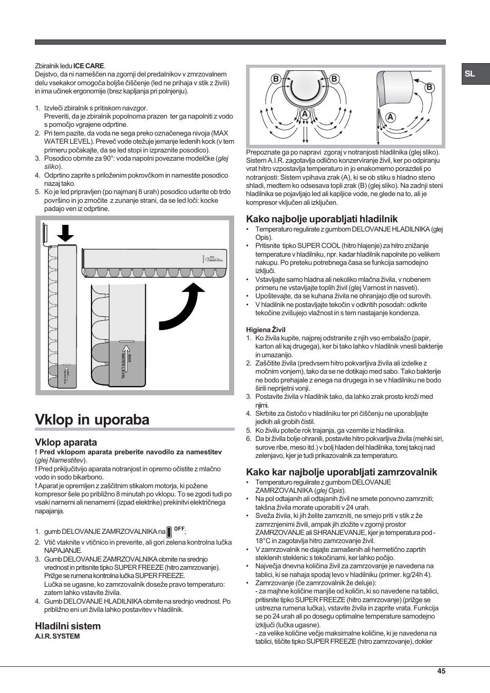 Hotpoint Ariston Combinato NMBL 192A CVW User Manual | Page 45 / 48