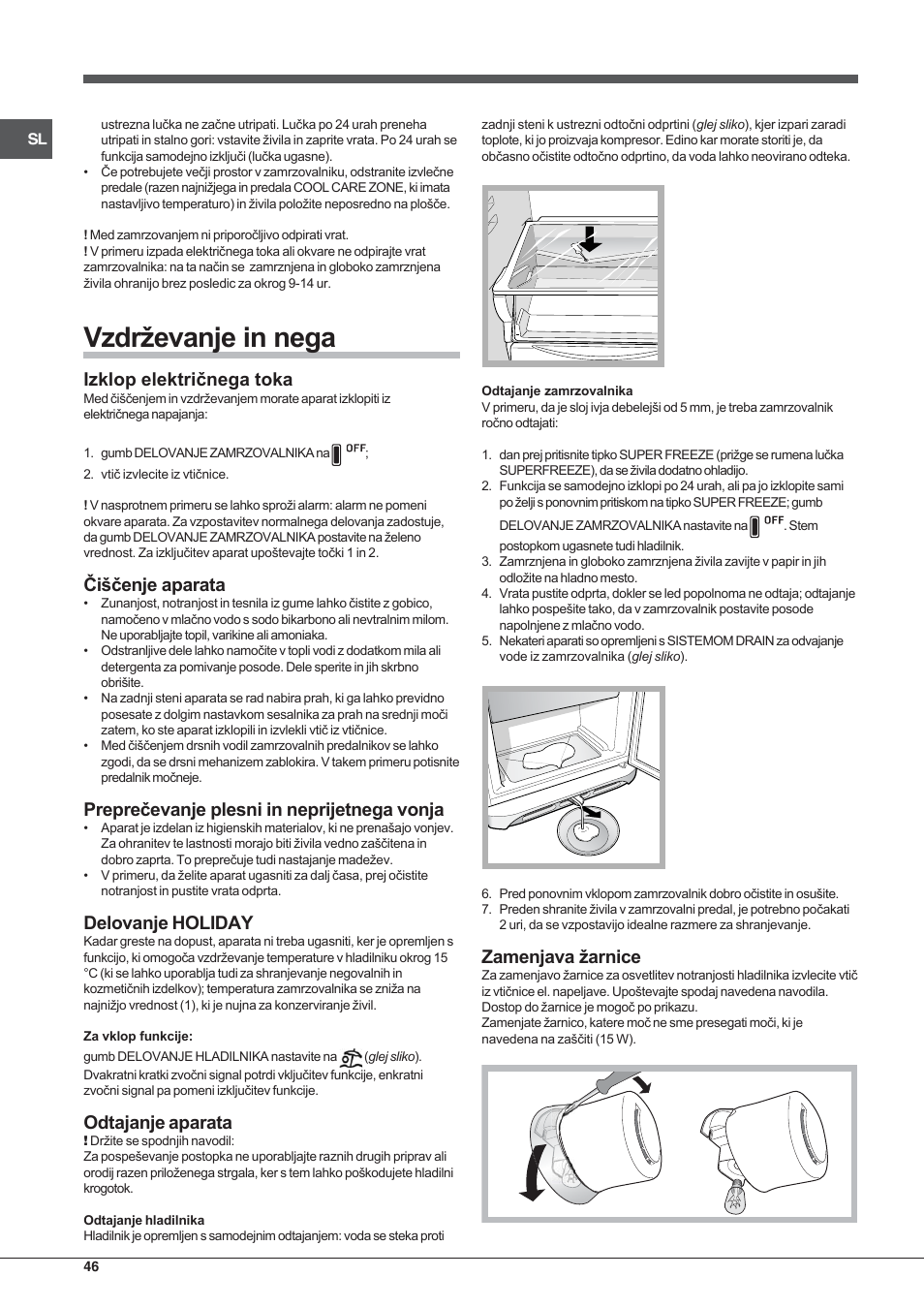 Hotpoint Ariston Combinato NMBL 192A CVW User Manual | Page 46 / 48
