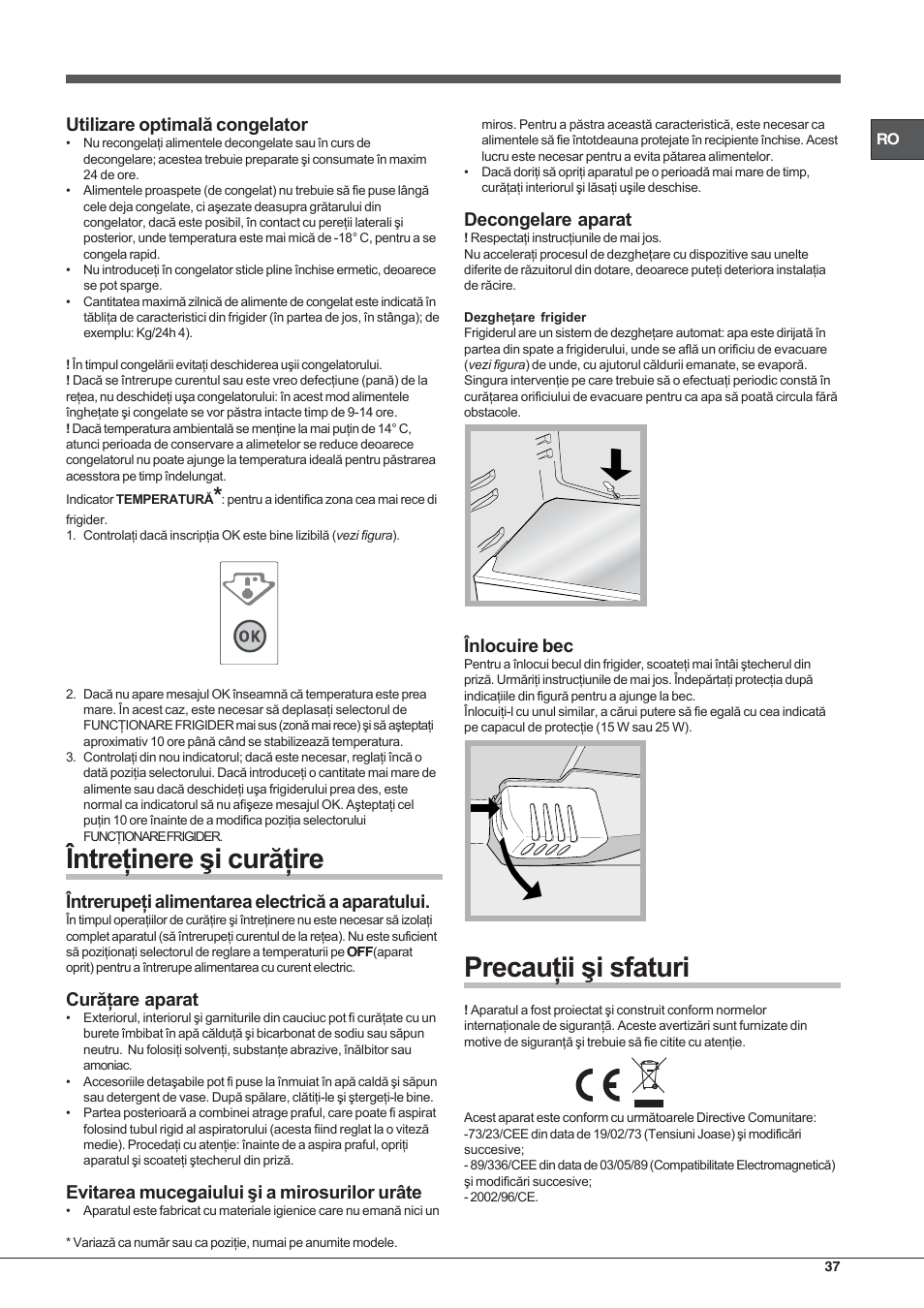 Hotpoint Ariston Doppia Porta ETM 17201 F User Manual | Page 37 / 56