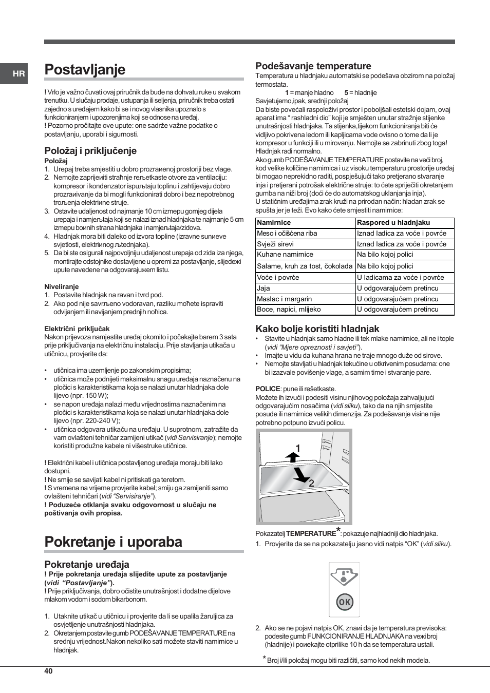 Hotpoint Ariston Doppia Porta ETM 17201 F User Manual | Page 40 / 56