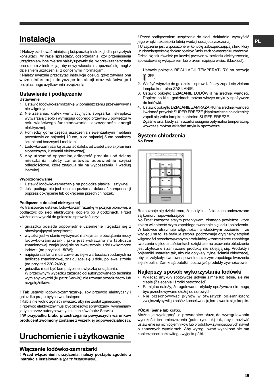 Hotpoint Ariston Combinato EBLH 18221 F User Manual | Page 45 / 52