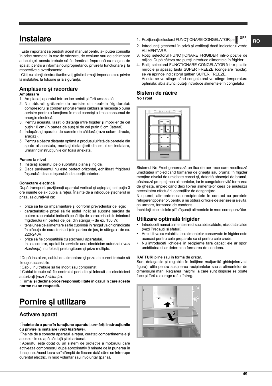 Hotpoint Ariston Combinato EBLH 18221 F User Manual | Page 49 / 52