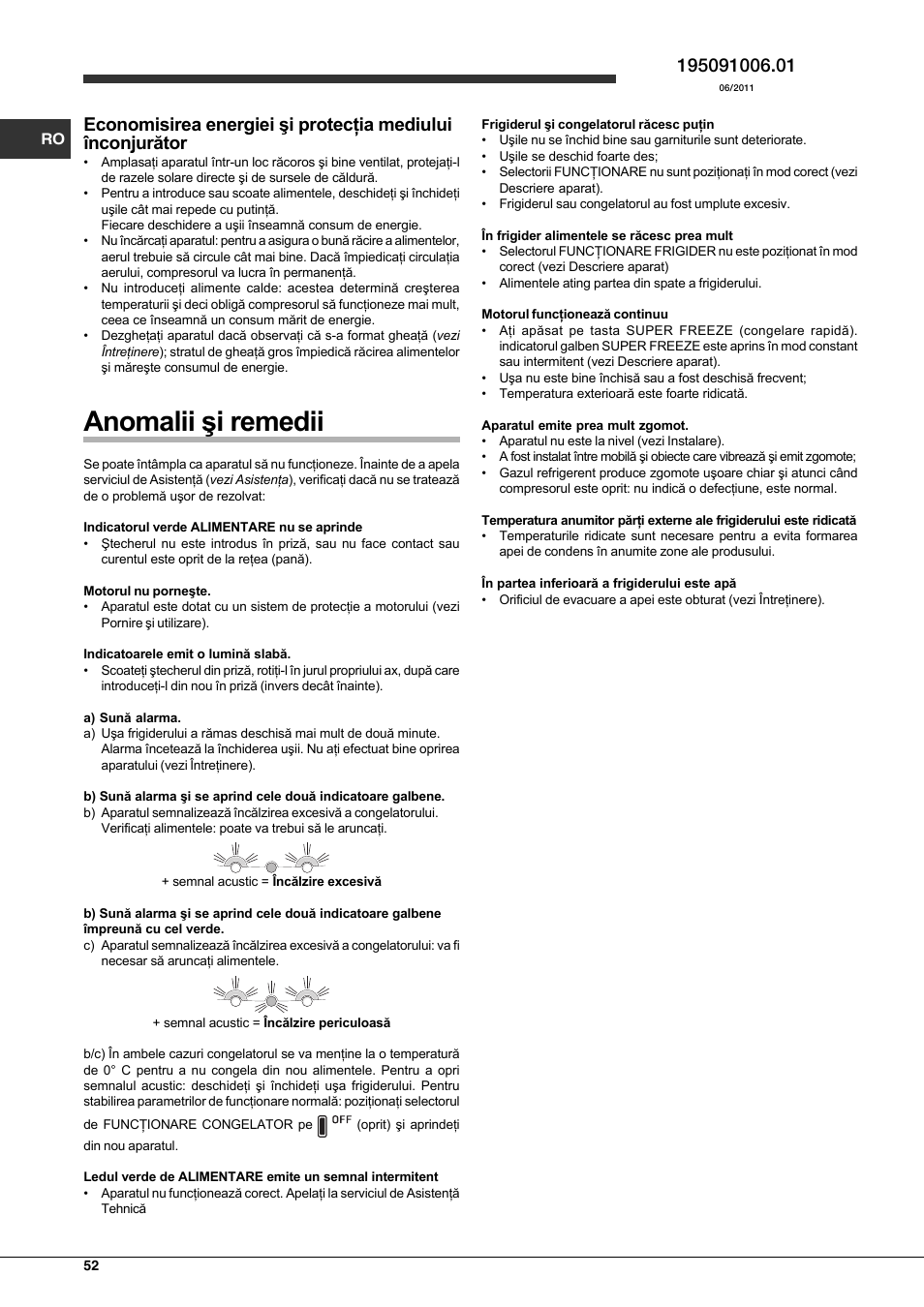 Hotpoint Ariston Combinato EBLH 18221 F User Manual | Page 52 / 52