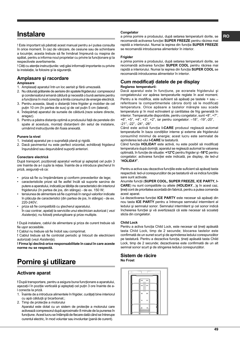 Hotpoint Ariston Combinato EBQH 20223 F User Manual | Page 49 / 52