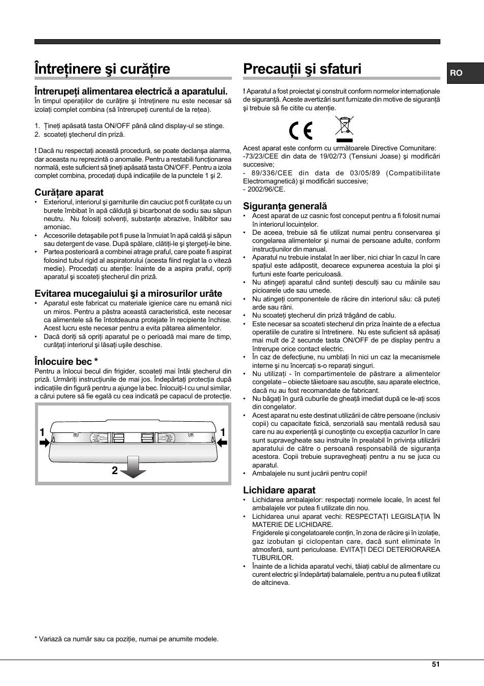 Hotpoint Ariston Combinato EBQH 20223 F User Manual | Page 51 / 52