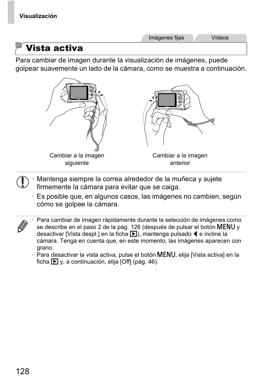 Vista activa | Canon PowerShot D20 User Manual | Page 128 / 221