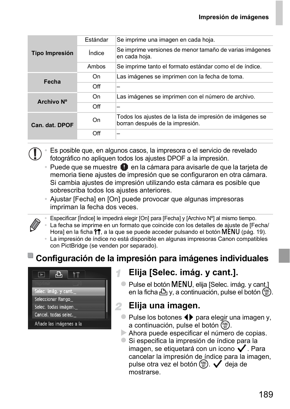 189 elija [selec. imág. y cant, Elija una imagen | Canon PowerShot D20 User Manual | Page 189 / 221