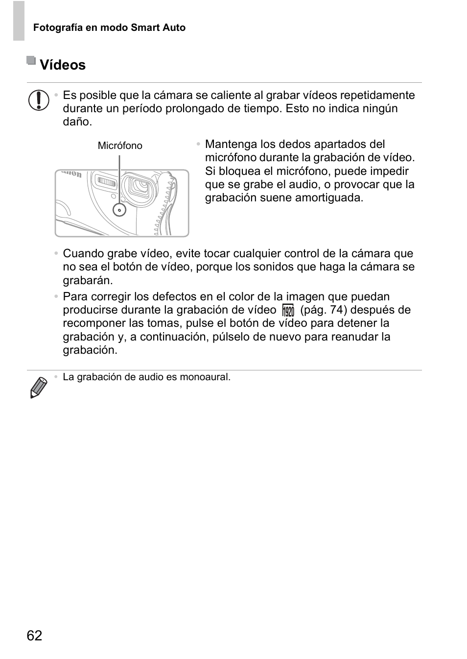 62 vídeos | Canon PowerShot D20 User Manual | Page 62 / 221