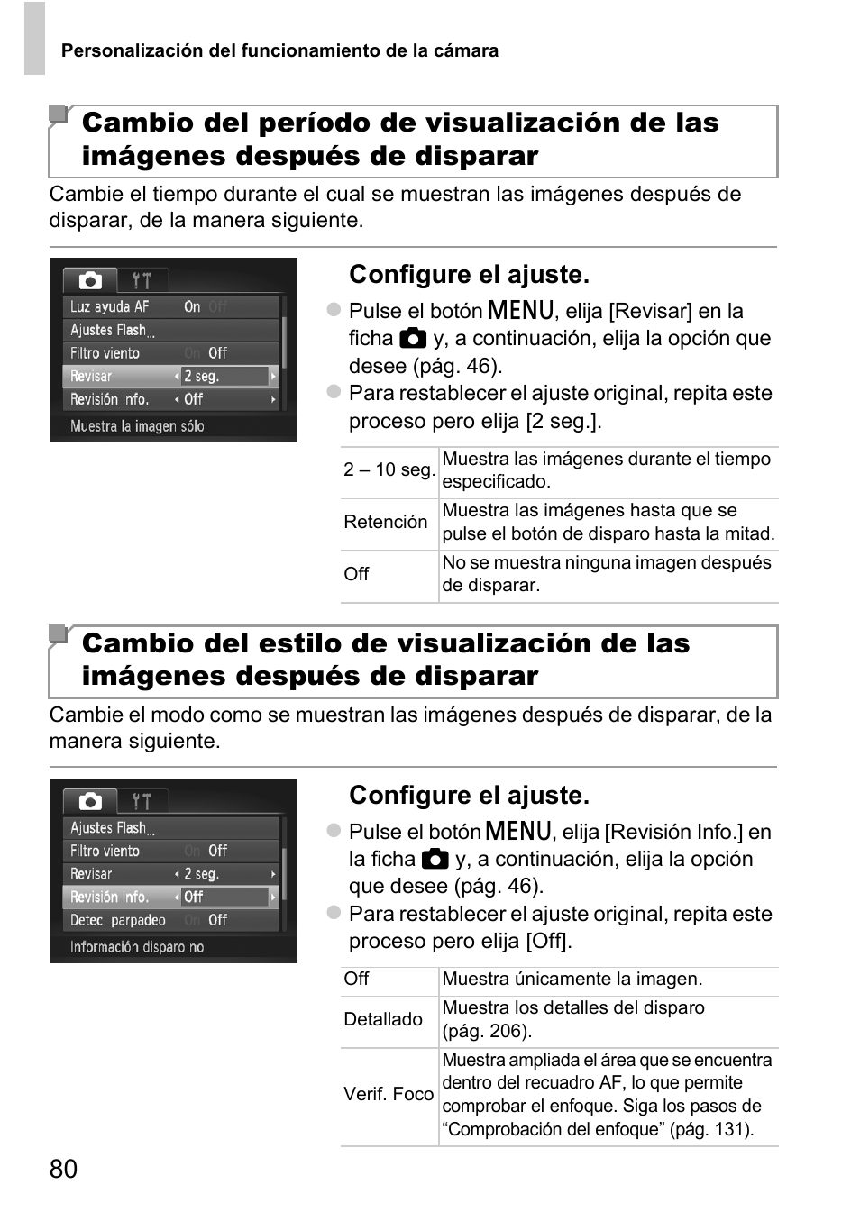 Configure el ajuste | Canon PowerShot D20 User Manual | Page 80 / 221