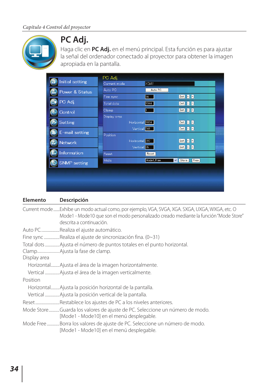 Pc adj | Canon LV-7292A User Manual | Page 34 / 60