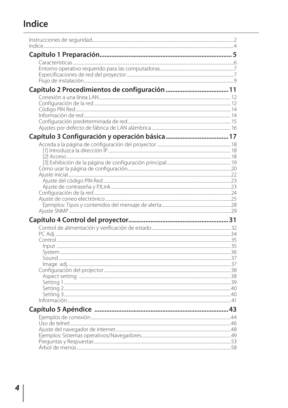 Indice | Canon LV-7292A User Manual | Page 4 / 60