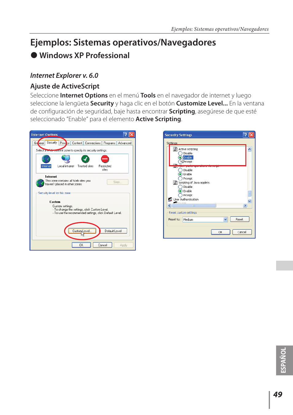 Ejemplos: sistemas operativos/navegadores | Canon LV-7292A User Manual | Page 49 / 60