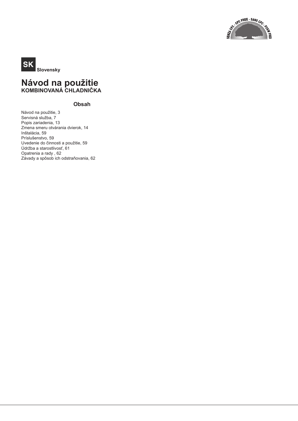 Návod na použitie | Hotpoint Ariston Combinato EBMH 18311 V O3 User Manual | Page 3 / 64