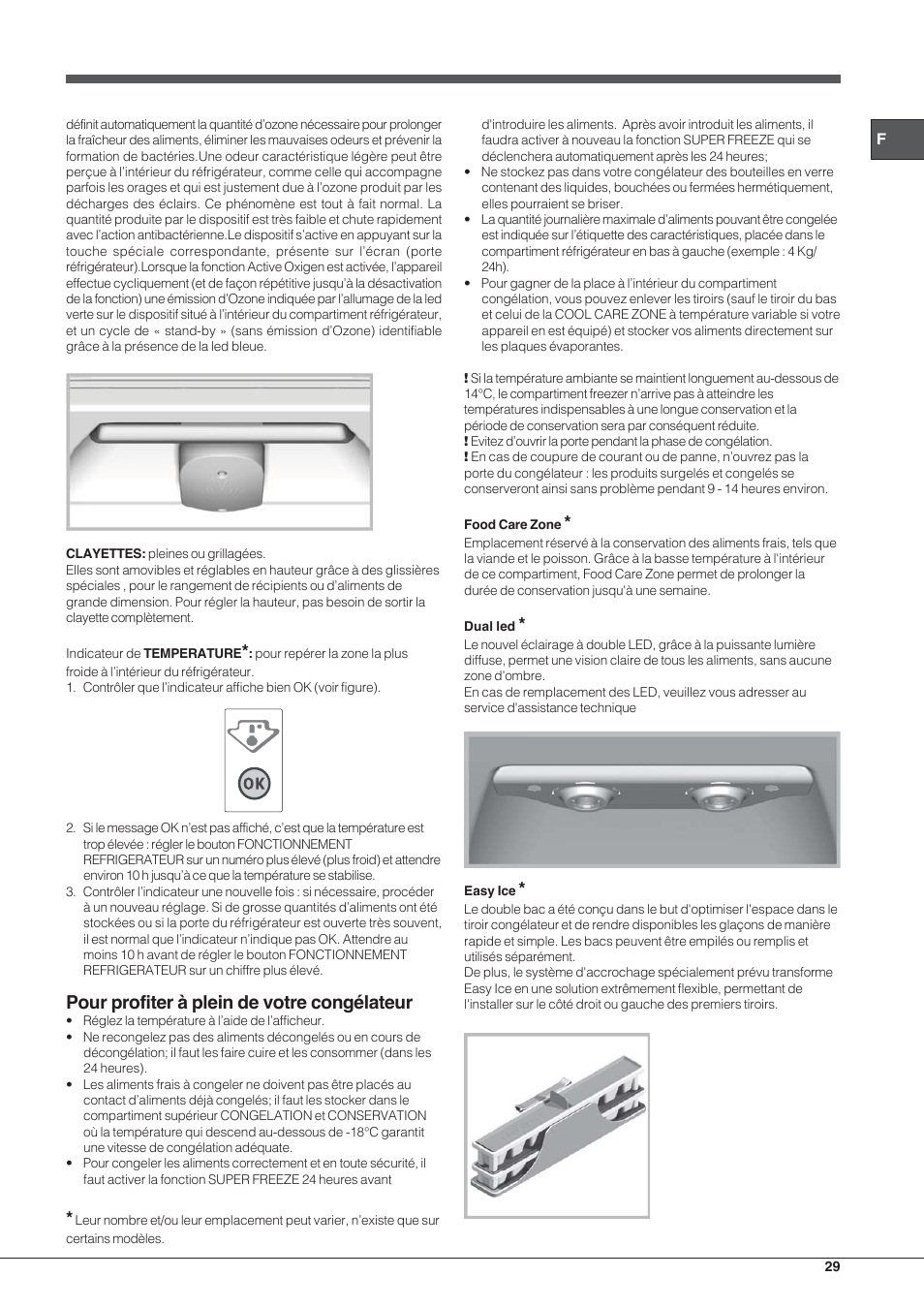 Pour profiter à plein de votre congélateur | Hotpoint Ariston EBYH 18223 03 F User Manual | Page 29 / 64