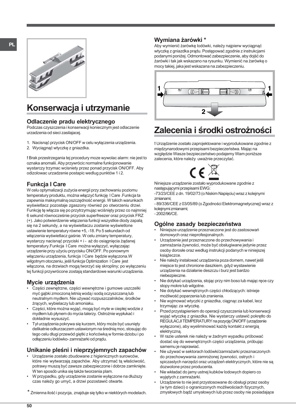 Hotpoint Ariston EBYH 18223 03 F User Manual | Page 50 / 64