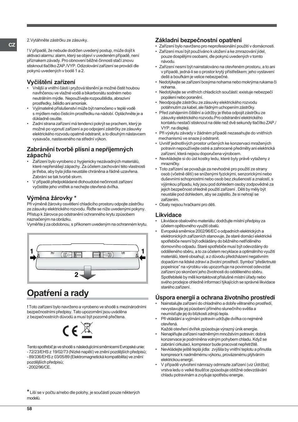 Hotpoint Ariston EBYH 18223 03 F User Manual | Page 58 / 64