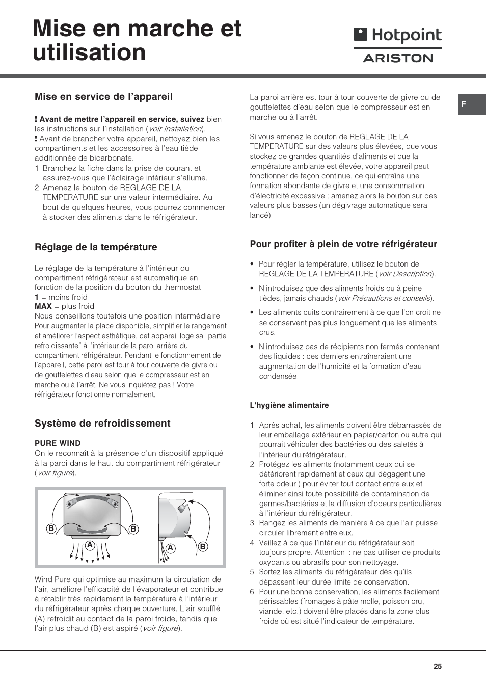Mise en marche et utilisation | Hotpoint Ariston Combinato SBM 1827V-HA User Manual | Page 25 / 72