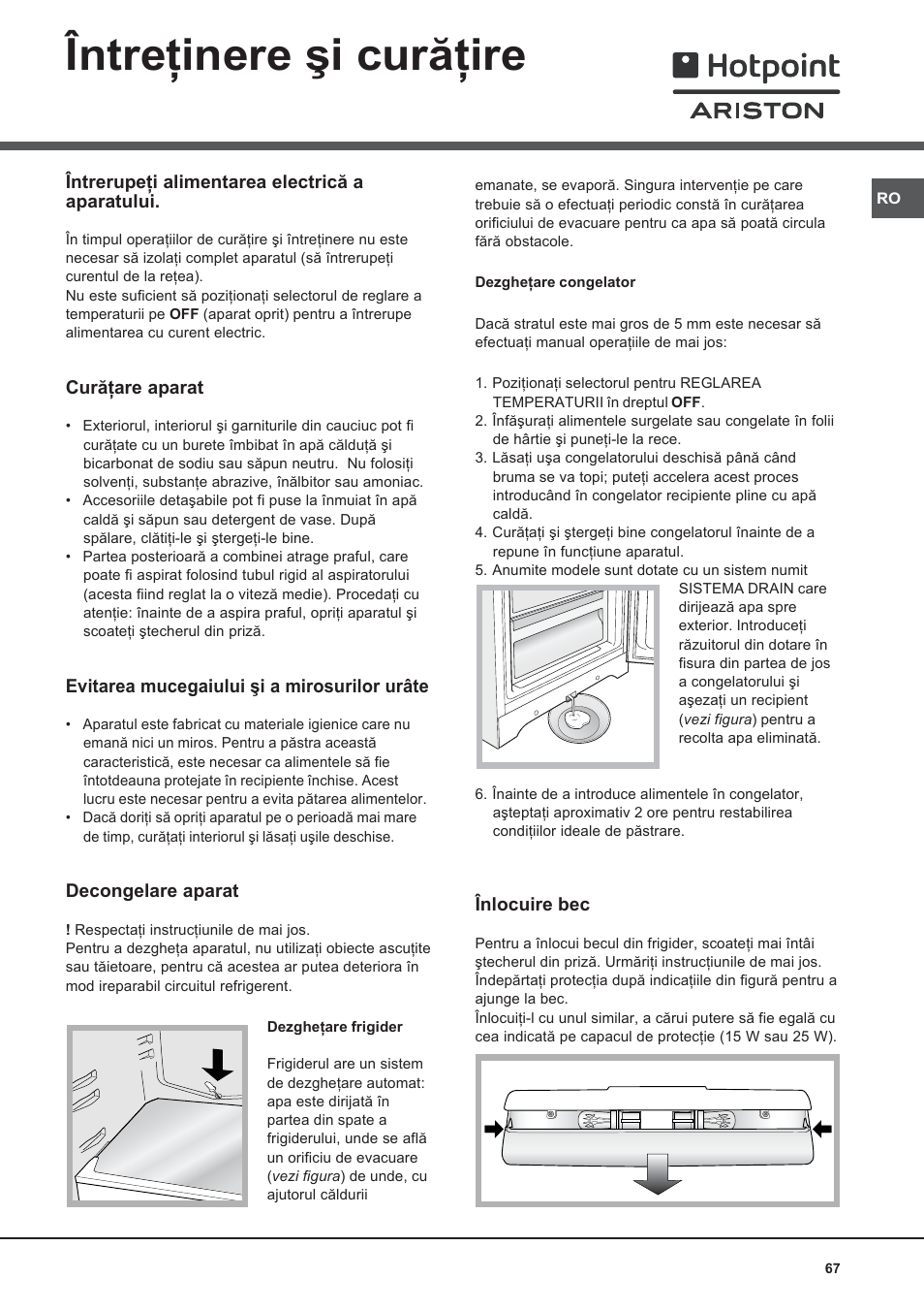 Hotpoint Ariston Combinato SBM 1827V-HA User Manual | Page 67 / 72